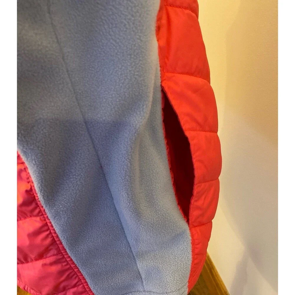 Columbia Vest Women Full Zip Pink Orange Quilted Sz XL Outside/Inside‎ Pockets